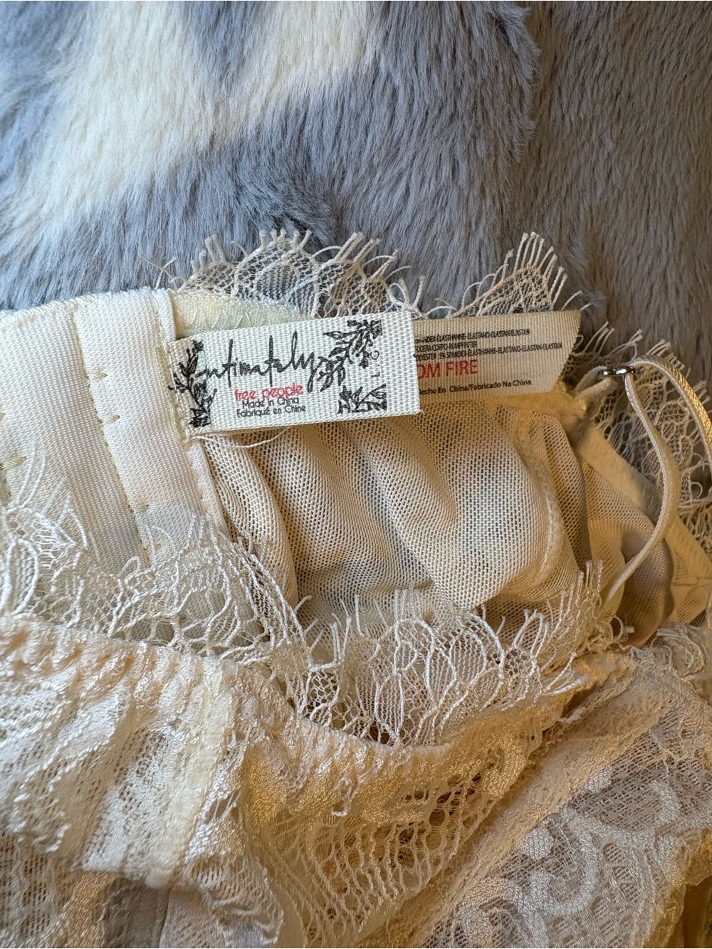 Free People Cream Lace Bustier Crop Top - Picture 3 of 3